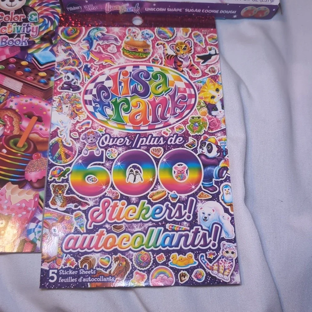 LISA FRANK LOT: TRIFOLD PORTFOLIO SCHOOL BINDER Journal Stickers Notebook Puzzle